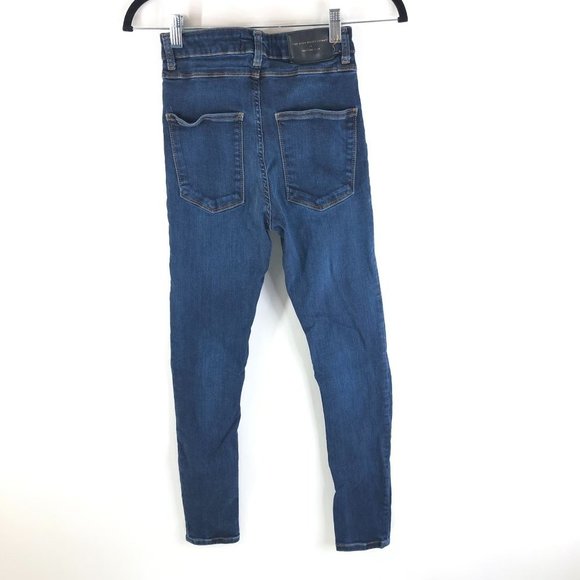 Zara Vendome Blue Wash The High Waist Skinny Cotton Blend Denim Jeans Size 2 - Picture 2 of 5